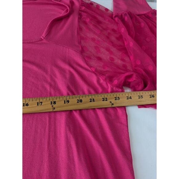 Torrid Super Soft Knit Pink Sheer Polka-dot‎ Long Sleeves Sz 4X Soft Lightweight - Picture 8 of 9
